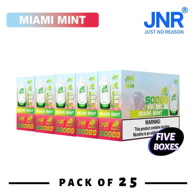 5 Box (25 pcs) Miami Mint | JNR Lion King 50K Puffs Disposable Vape